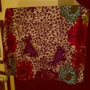 Echo by Ralph Lauren Scarf floral and leopard