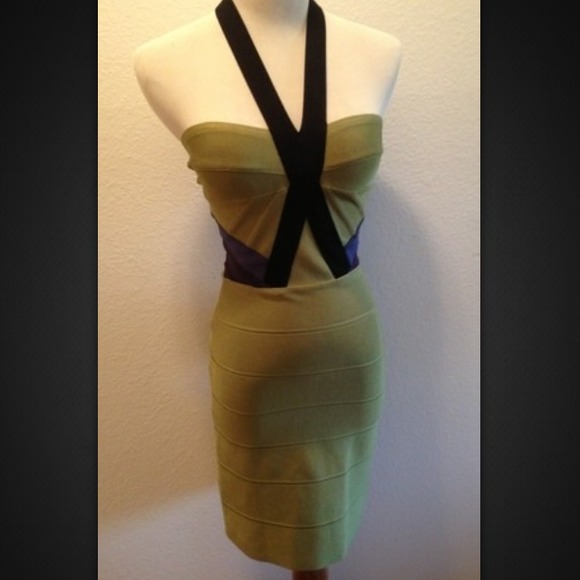 Herve Leger Bandage Dress Halter Style Size Small