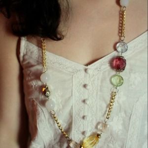 Vintage Muti-colored Beaded Long Necklace