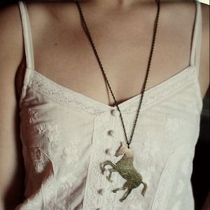 Gold Horse Long Necklace