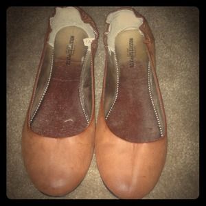 Walnut colored flats.