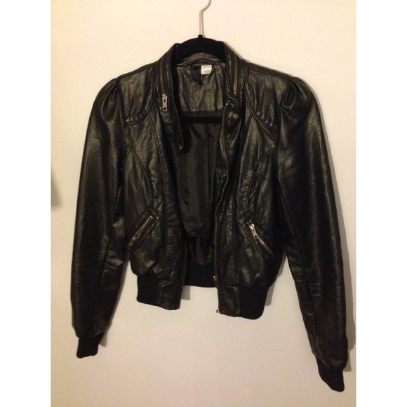 Black faux leather jacket