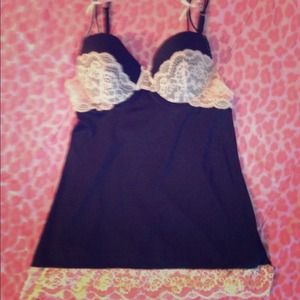 Black and pink lace nightie