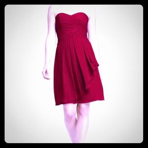 Short Chiffon Dress with Front Cascade