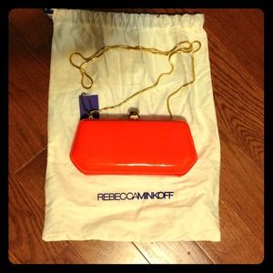 RebeccaMinkoff orange clutch