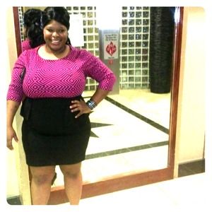 Pink and black Peplum dress