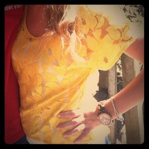 Yellow floral shirt