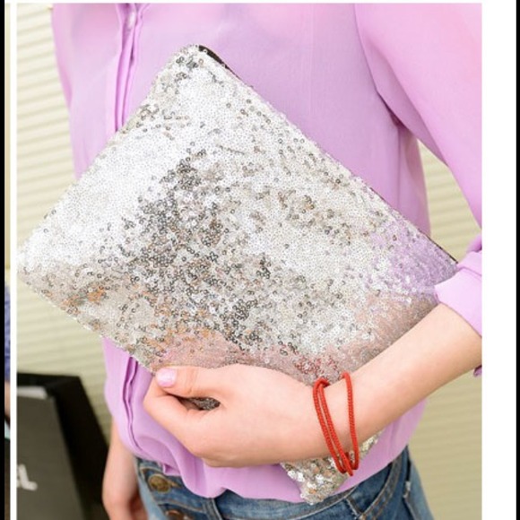 Gold- sold out Glitter clutch gold, pink, black - Picture 2 of 4