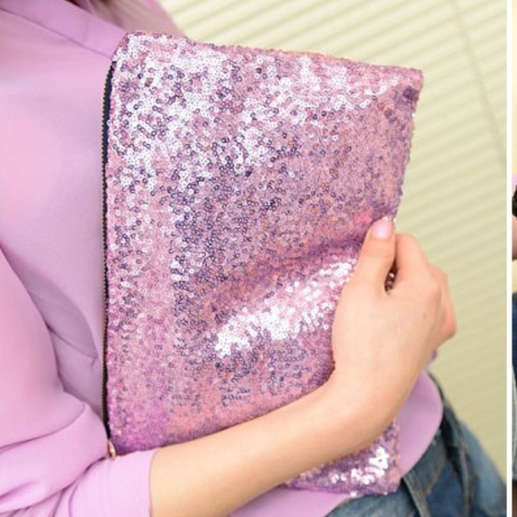 Gold- sold out Glitter clutch gold, pink, black - Picture 3 of 4