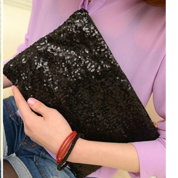 Gold- sold out Glitter clutch gold, pink, black - Picture 4 of 4