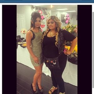 Black and gold sequins dress