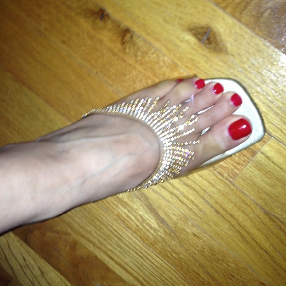 fringy Gold shoes