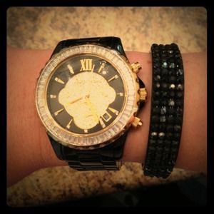 Swarovski crystal black adjustable bracelet.