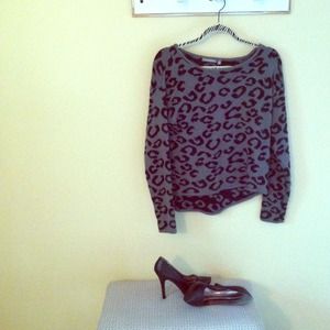 Shabby chic leopard print sweater