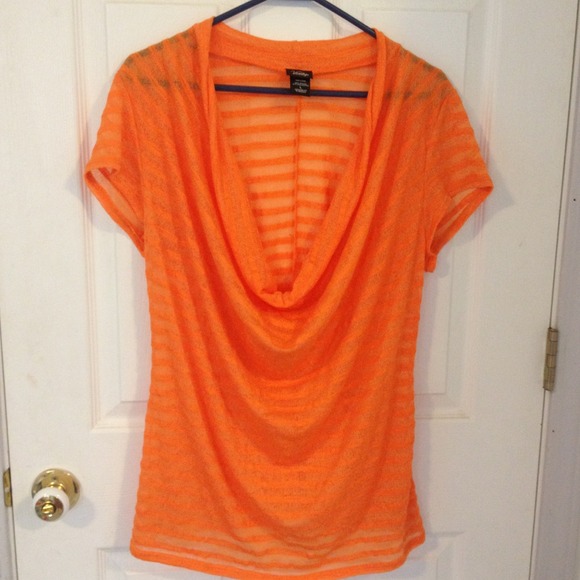 Loose sheer orange blouse