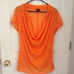 Loose sheer orange blouse