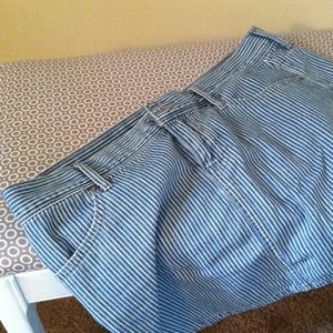 Pin striped denim skirt