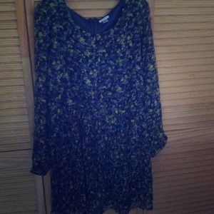 A a gray dress with neon yellow flowers