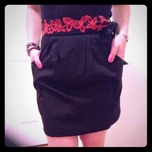 Black short skirt