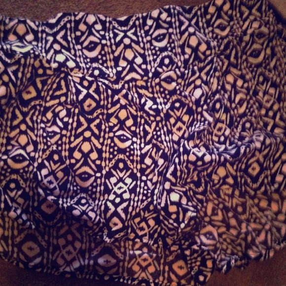 Tribal print shorts.