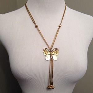 Vintage Yves Saint Laurent Butterfly Necklace
