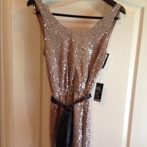 Nude colored sequin dress NWT