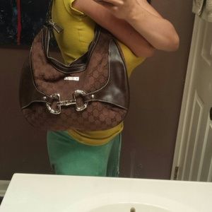 Gucci inspired brown hobo