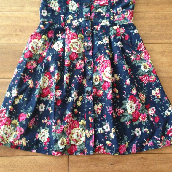 *SOLD* Floral Boho Corset Bralette Skater Dress - Picture 3 of 3