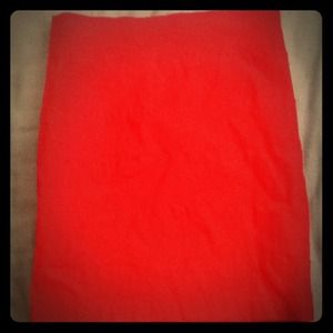 Fire engine red pencil skirt