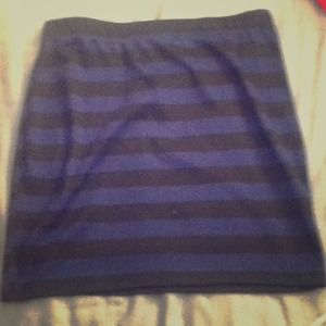 Black and blue striped pencil skirt