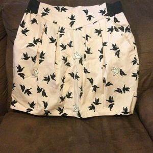 dove pattern high waisted skirt