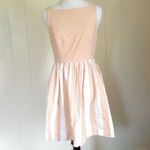 American Apparel peach & white striped dress