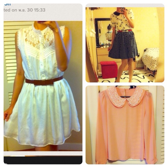 Dresses & Skirts - 🌸🌸Cute cream dress size L fit like S-m🌸🌸