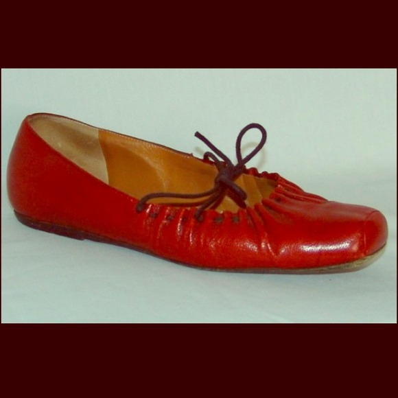 ❌SOLD❌Dries Van Noten Leather Flats w/Laces Size 8