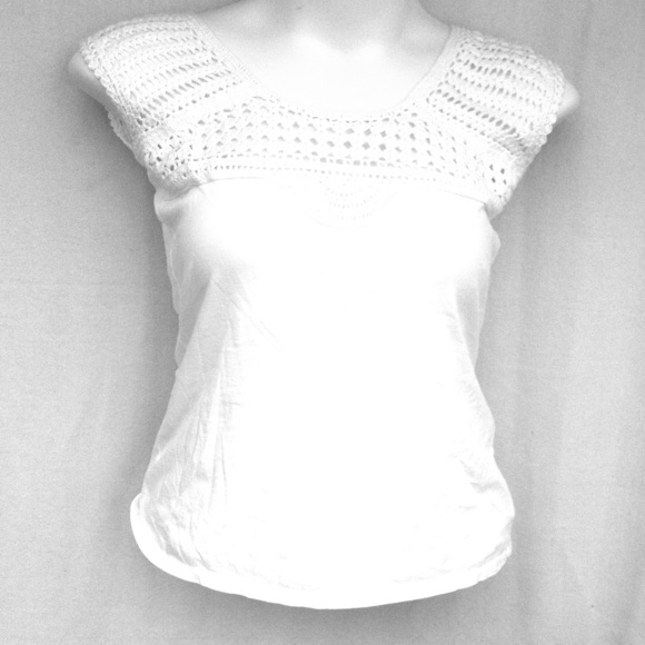 **Traded** Eddie bower white shirt with crochet