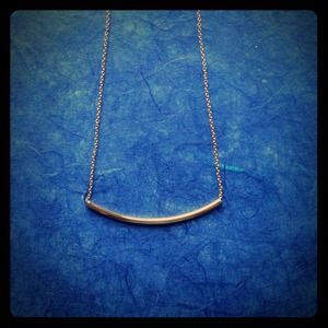 Gold Curved Bar Necklace
