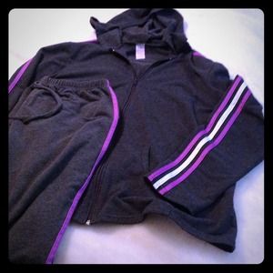 BUNDLE FOR elli3226 Grey sweat suitpurple stripes