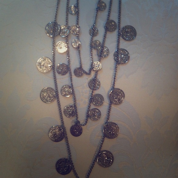 Silver coin necklace