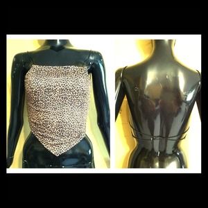 Animal print top with open back