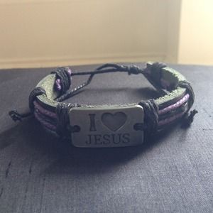 Purple I Love Jesus Bracelet