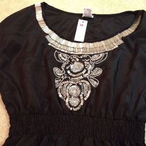 Charming Charlie black sparkly top