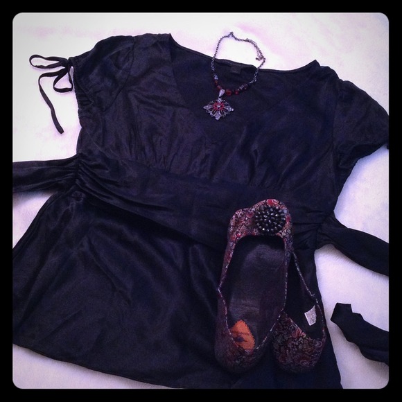 Bundled.  Express Silky black short sleeve top
