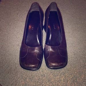 Nine West wedges, brown.