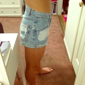 High waisted jean shorts