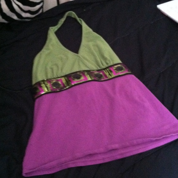 Purple and green Bisou Bisou halter