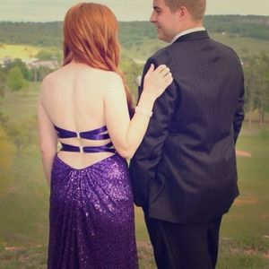 GREAT DEAL! La Femme Formal dress, purple.