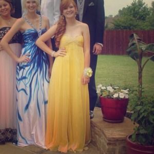 GREAT DEAL! Cache floor length, strips dress.