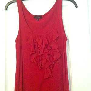 Red ruffle tank