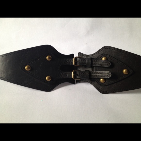 Black Leather Waist Cincher Belt