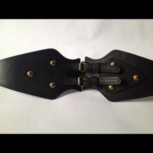 Black Leather Waist Cincher Belt